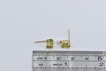 Load image into Gallery viewer, 14K Oval Peridot Seed Pearl Accent Stud Earrings Yellow Gold