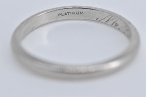 Platinum Art Deco 2.3mm Classic Wedding Band Ring
