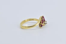 Load image into Gallery viewer, 14K Marquise Ruby Natural Diamond Cluster Vintage Ring Yellow Gold