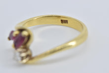 Load image into Gallery viewer, 14K Marquise Ruby Natural Diamond Cluster Vintage Ring Yellow Gold