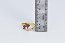 Load image into Gallery viewer, 14K Marquise Ruby Natural Diamond Cluster Vintage Ring Yellow Gold