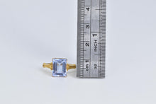 Load image into Gallery viewer, 10K Emerald Cut Lilac Quartz Ornate Statement Ring Yellow Gold