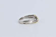 Load image into Gallery viewer, Sterling Silver Two Tone 10k Gold Diamond Wavy Band Ring
