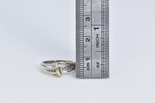 Load image into Gallery viewer, Sterling Silver Two Tone 10k Gold Diamond Wavy Band Ring