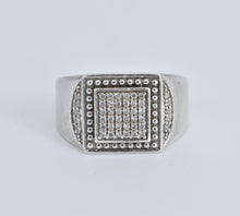 Load image into Gallery viewer, Sterling Silver Square Cubic Zirconia Pave Encrusted Ring