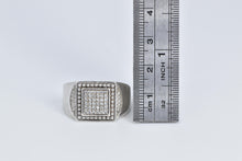 Load image into Gallery viewer, Sterling Silver Square Cubic Zirconia Pave Encrusted Ring
