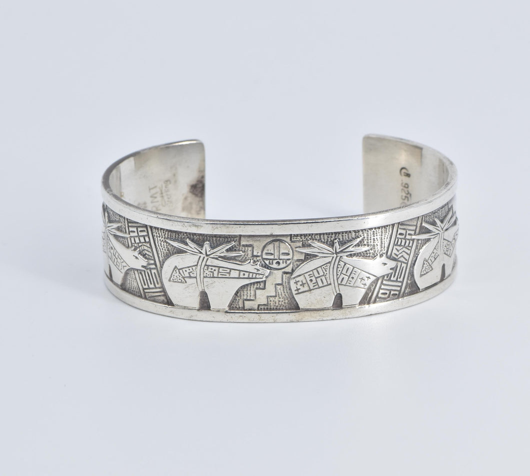 Sterling Silver Roderick & Marilyn Tenorio Kewa Fetish Bear Bracelet 6.75
