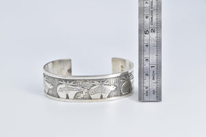 Sterling Silver Roderick & Marilyn Tenorio Kewa Fetish Bear Bracelet 6.75"
