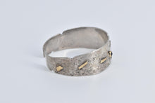 Load image into Gallery viewer, Sterling Silver 14k Gold Tourmaline Geometric Statement Cuff Bracelet 6.5&quot;