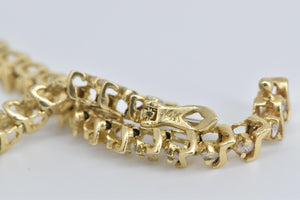 14K 1.50 Ctw Wavy Natural Diamond Classic Tennis Bracelet 7.25" Yellow Gold