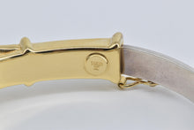Load image into Gallery viewer, Sterling Silver 14k Gold Buckle Ornate Statement Bangle Bracelet 7.25&quot;