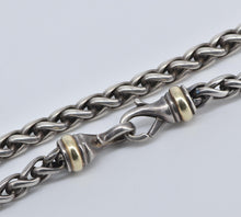 Load image into Gallery viewer, Sterling Silver 14k Gold Accent David Yurman Wheat Chain Necklace 15.75&quot;