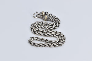 Sterling Silver 14k Gold Accent David Yurman Wheat Chain Necklace 15.75"