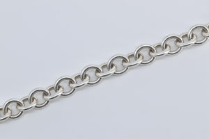 Sterling Silver Tiffany & Co Heart Charm Cable Chain Bracelet 7"