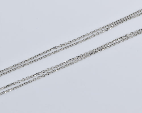 18K 1.5mm Layered Cable Link Fashion Chain Necklace 20