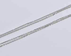 18K 1.5mm Layered Cable Link Fashion Chain Necklace 20" White Gold