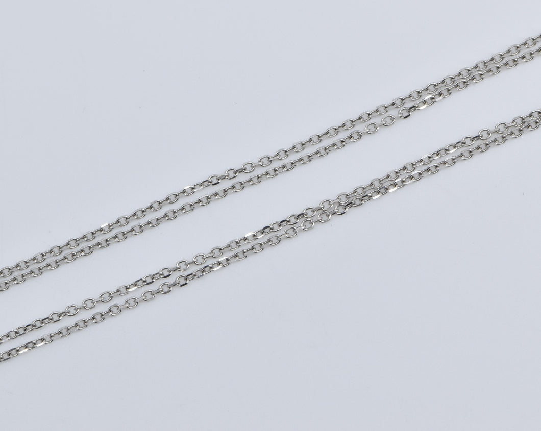 18K 1.5mm Layered Cable Link Fashion Chain Necklace 20