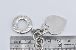 Sterling Silver Tiffany & Co Heart Charm Cable Chain Necklace 16"