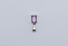 Load image into Gallery viewer, 14K Emerald Cut Pink Topaz Diamond Accent Pendant White Gold