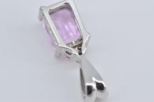 Load image into Gallery viewer, 14K Emerald Cut Pink Topaz Diamond Accent Pendant White Gold