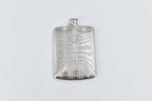 Load image into Gallery viewer, Sterling Silver Art Deco Napier Pinstripped Lidded Flask