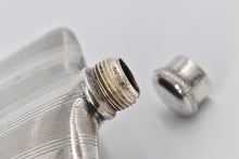 Load image into Gallery viewer, Sterling Silver Art Deco Napier Pinstripped Lidded Flask