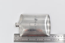 Load image into Gallery viewer, Sterling Silver Art Deco Napier Pinstripped Lidded Flask