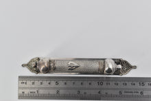 Load image into Gallery viewer, Sterling Silver Judaica Ornate Mezuzah Entryway Blessing