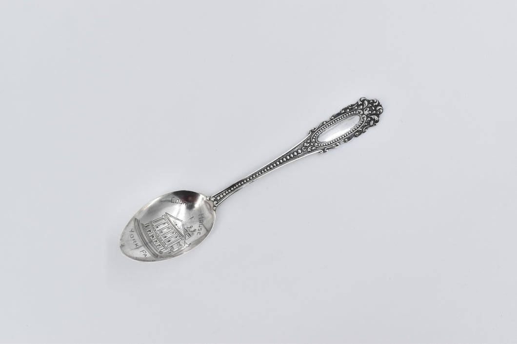 Sterling Silver Court House York PA Pennsylvania Souvenir Spoon