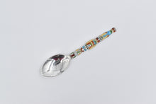 Load image into Gallery viewer, Sterling Silver Lake Louise Atlanta Engraved Enamel Tiki Souvenir Spoon