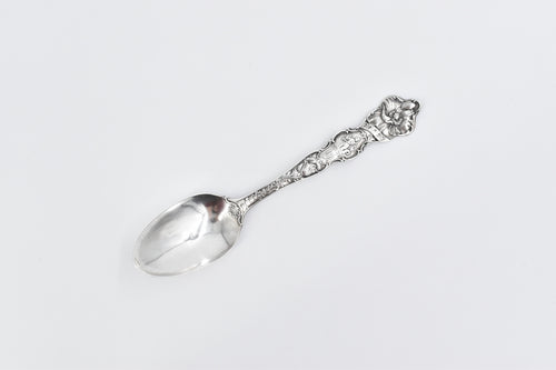 Sterling Silver August Virgo Poppy Flower Birth Month Souvenir Spoon