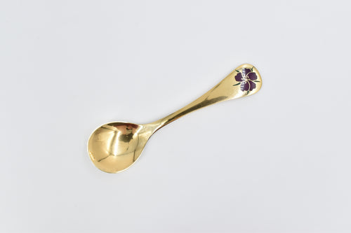 Sterling Silver Georg Jensen 1974 Enamel Gold Plated Annual Spoon