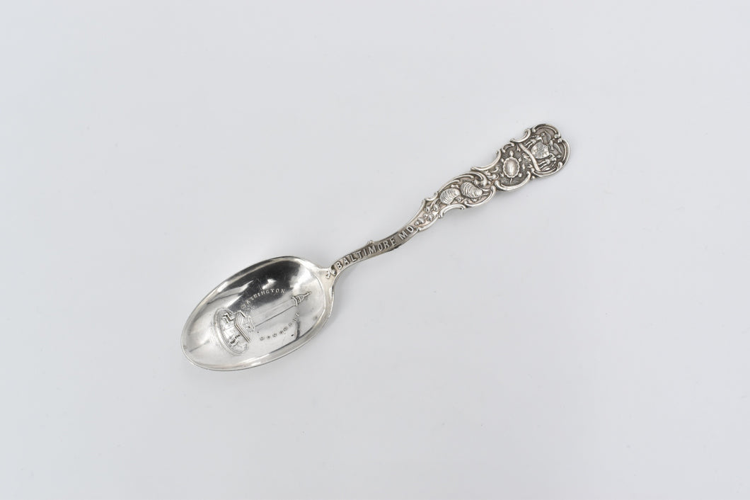 Sterling Silver Baltimore Maryland Washington Monument Souvenir Spoon