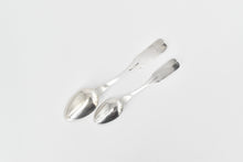 Load image into Gallery viewer, Coin Silver M Monogram Antique 1825 CA Burnett Fiddle Spoon Set 2 pc Coin Silver