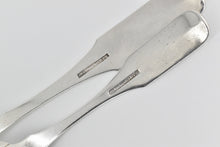 Load image into Gallery viewer, Coin Silver M Monogram Antique 1825 CA Burnett Fiddle Spoon Set 2 pc Coin Silver