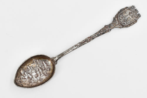 800 Silver Nuremberg Germany Ornate Repousse Souvenir Spoon