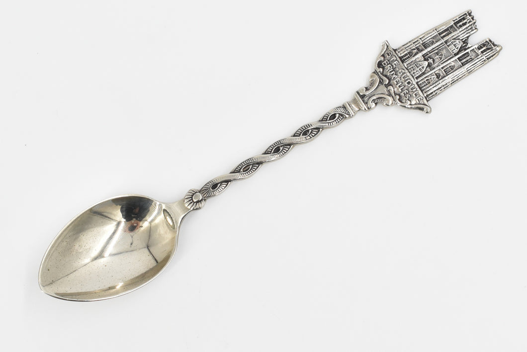 Sterling Silver Saint Gudula Brussels Belgium Ornate Souvenir Spoon