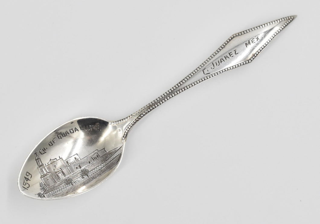 Sterling Silver Ciudad Juarez Mexico Church of Guadalupe Souvenir Spoon