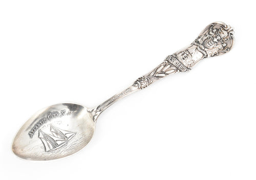 Sterling Silver Atlantic City New Jersey Sail Boat Scene Souvenir Spoon