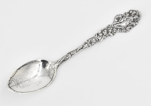 Sterling Silver Waukesha Wisconsin Ornate Antique Souvenir Spoon