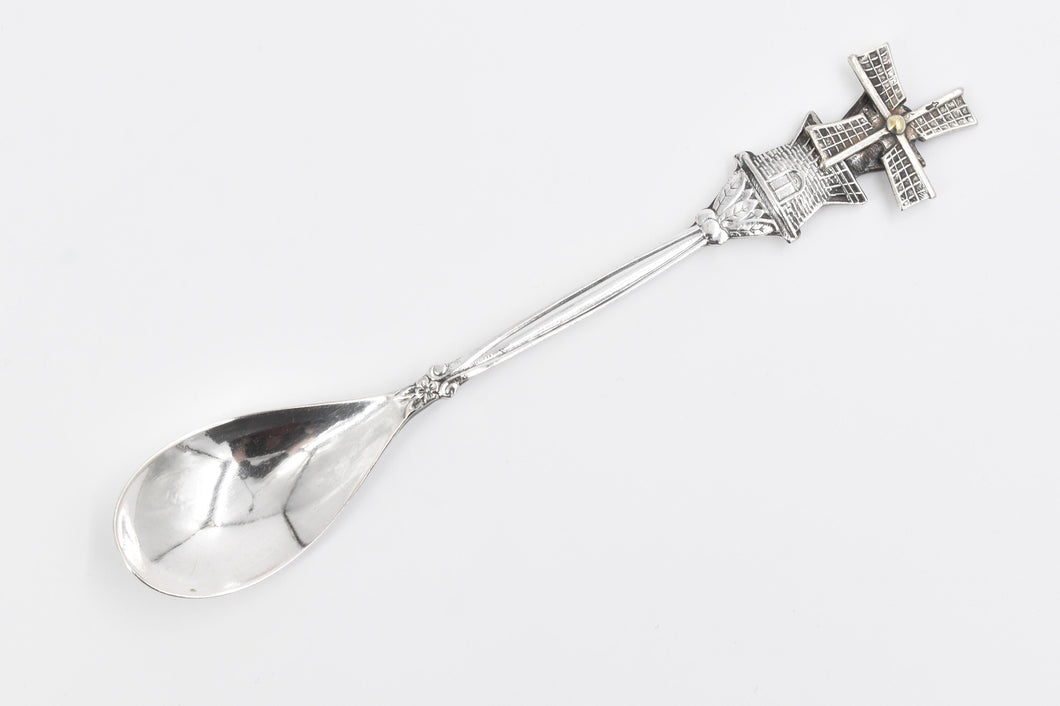 Sterling Silver Dutch Articulated Windmill Demitasse Spoon