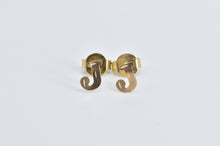 Load image into Gallery viewer, 14K J Letter Monogram Initial Letter Baby Stud Earrings Yellow Gold