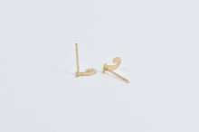 Load image into Gallery viewer, 14K J Letter Monogram Initial Letter Baby Stud Earrings Yellow Gold