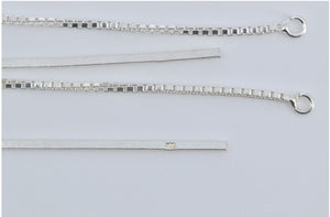 Sterling Silver Dangle Bar Chain Through Ear Fashion Earrings