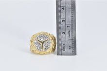 Load image into Gallery viewer, 14K Mercedes Benz Logo Natural Diamond Two Tone Ring Yellow Gold