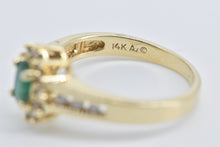 Load image into Gallery viewer, 14K Emerald Natural Diamond Halo Engagement Ring Yellow Gold