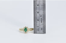 Load image into Gallery viewer, 14K Emerald Natural Diamond Halo Engagement Ring Yellow Gold