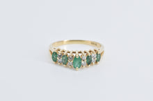 Load image into Gallery viewer, 14K Marquise Natural Emerald Diamond Vintage Ring Yellow Gold