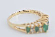 Load image into Gallery viewer, 14K Marquise Natural Emerald Diamond Vintage Ring Yellow Gold