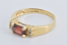 Load image into Gallery viewer, 14K Emerald Cut Garnet Diamond Fashion Stacking Ring Yellow Gold